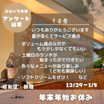 ボロンアンケート結果「その他コメント」編と2022年の感謝！