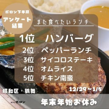 ボロンアンケート結果「また食べたいランチ」編